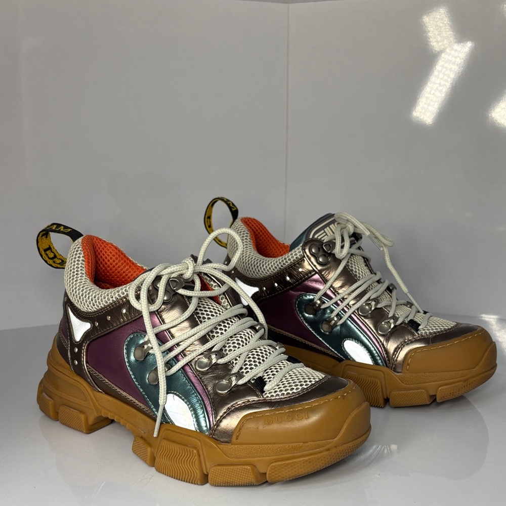 Gucci Multicolor Sneakers with Tan Soles